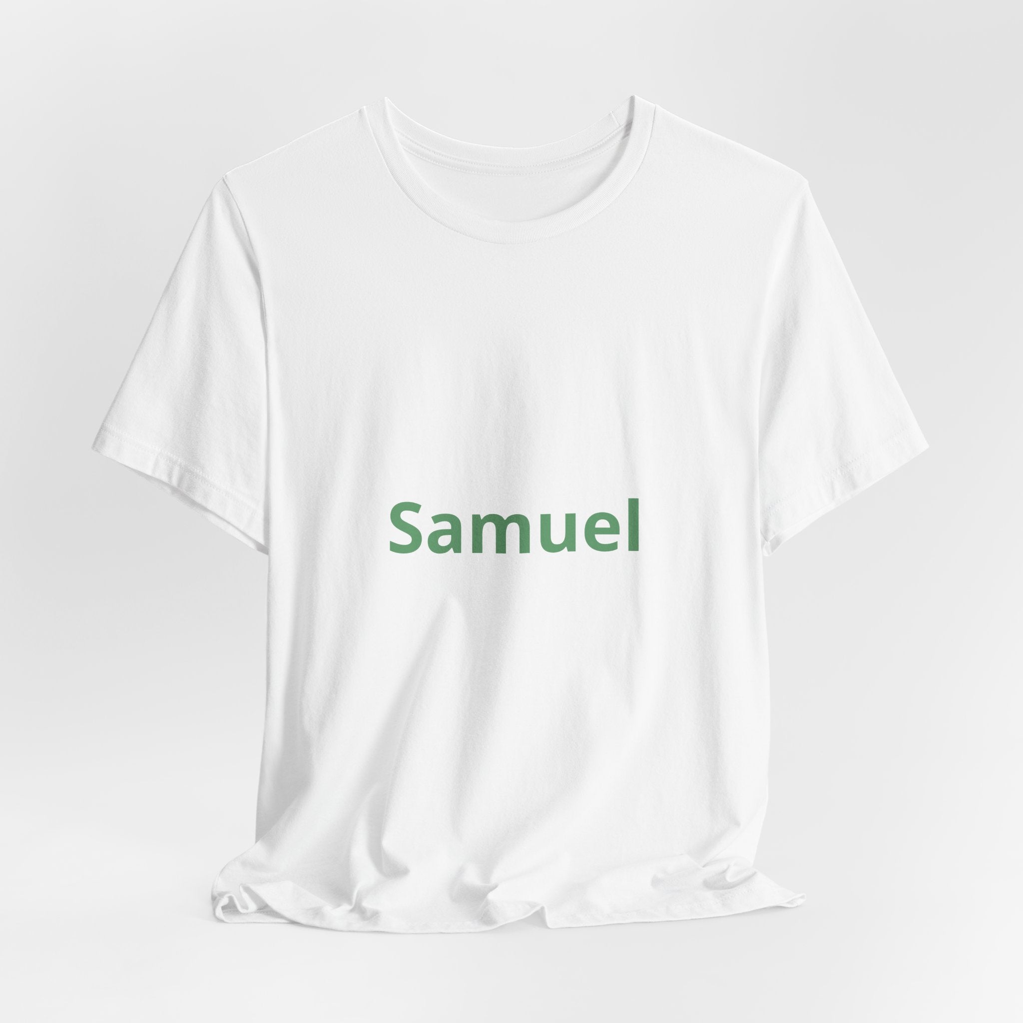 Name Tee — "Samuel" Personalized Minimalist White T-Shirt