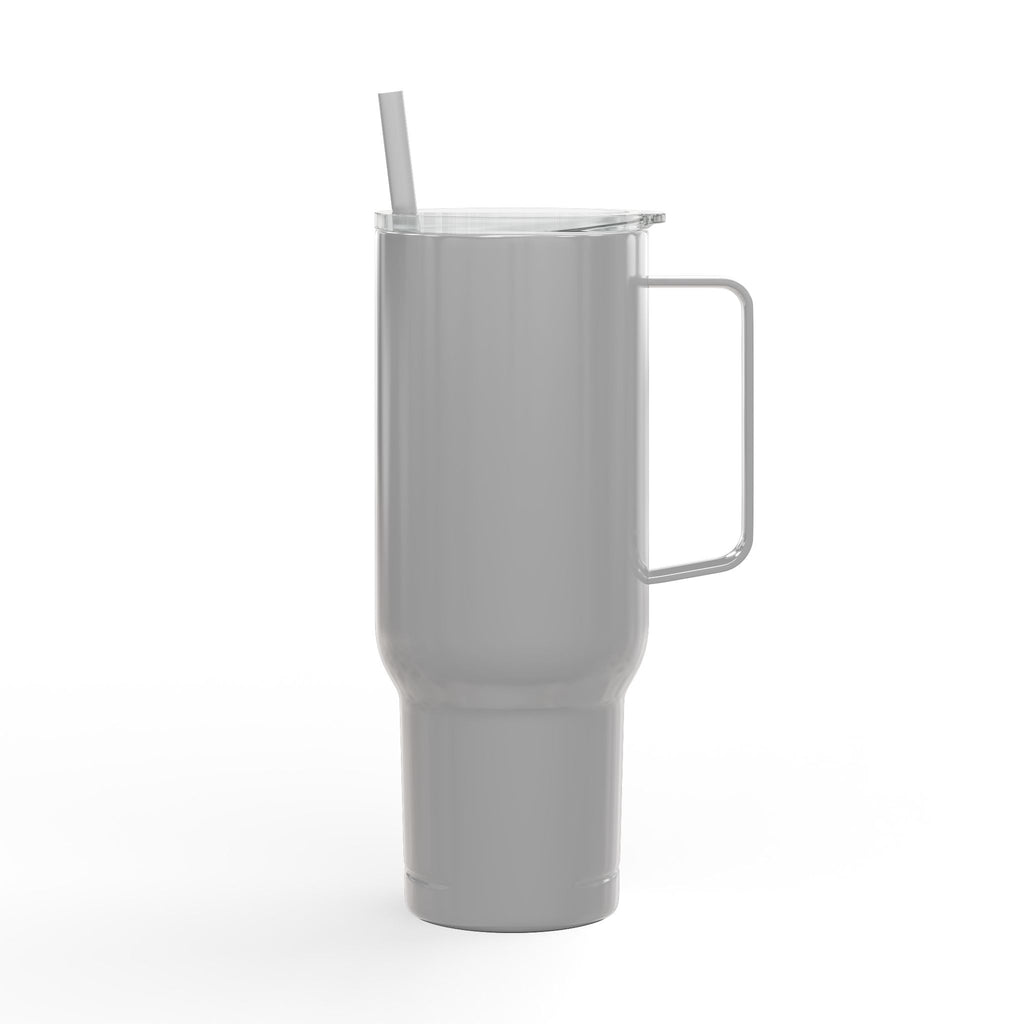 40oz Insulated Tumbler — Engraved Floral 'Valencourt' Travel Cup with Lid & Straw