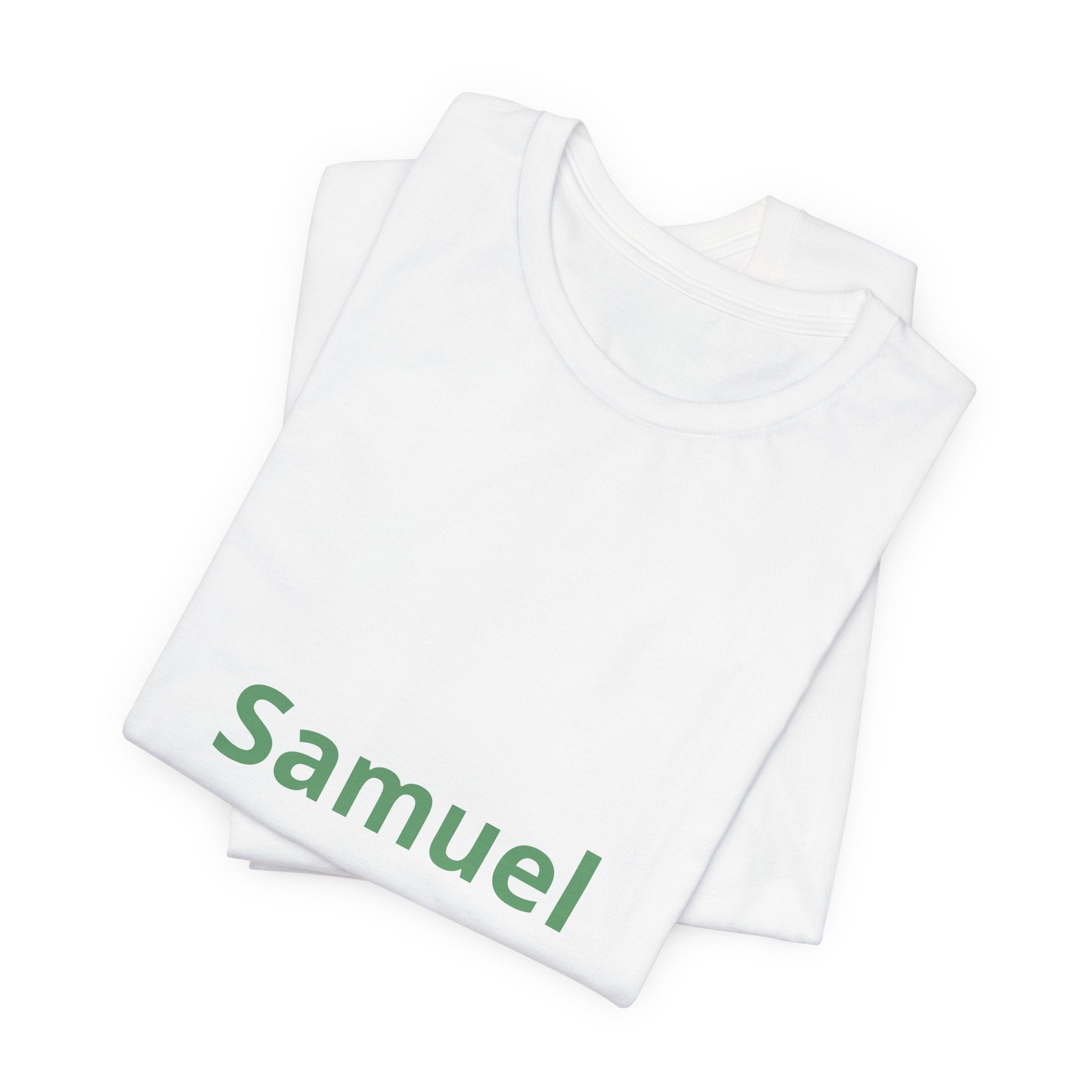 Name Tee — "Samuel" Personalized Minimalist White T-Shirt