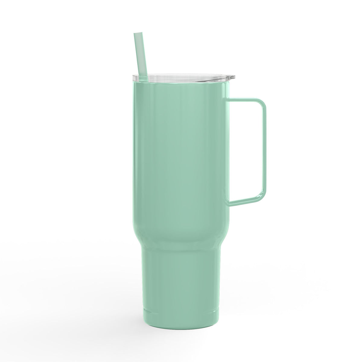 40oz Engraved Insulated Tumbler with Lid & Handle — Floral Lily Design, Personalized Name Option
