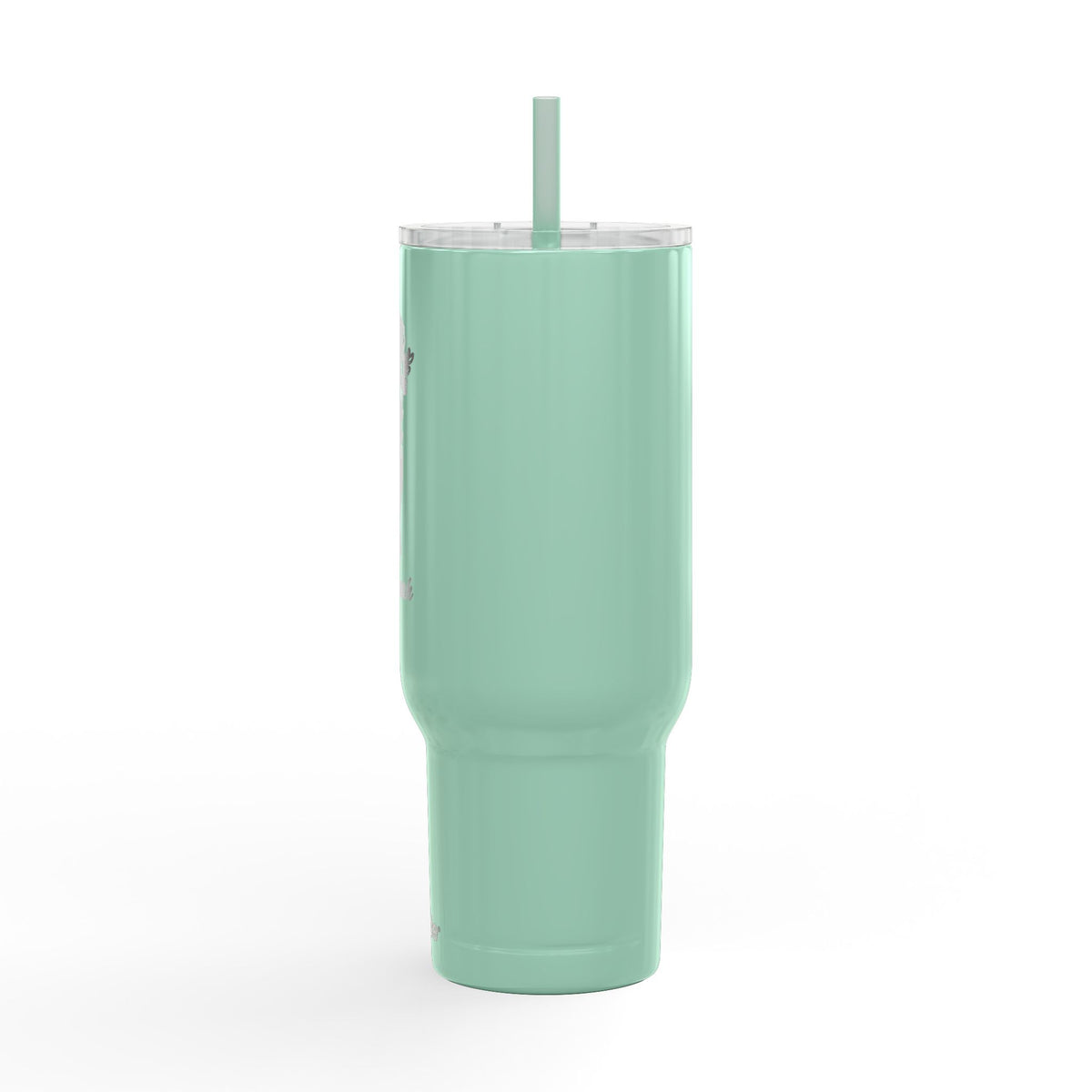 40oz Insulated Tumbler — Engraved Floral 'Valencourt' Travel Cup with Lid & Straw