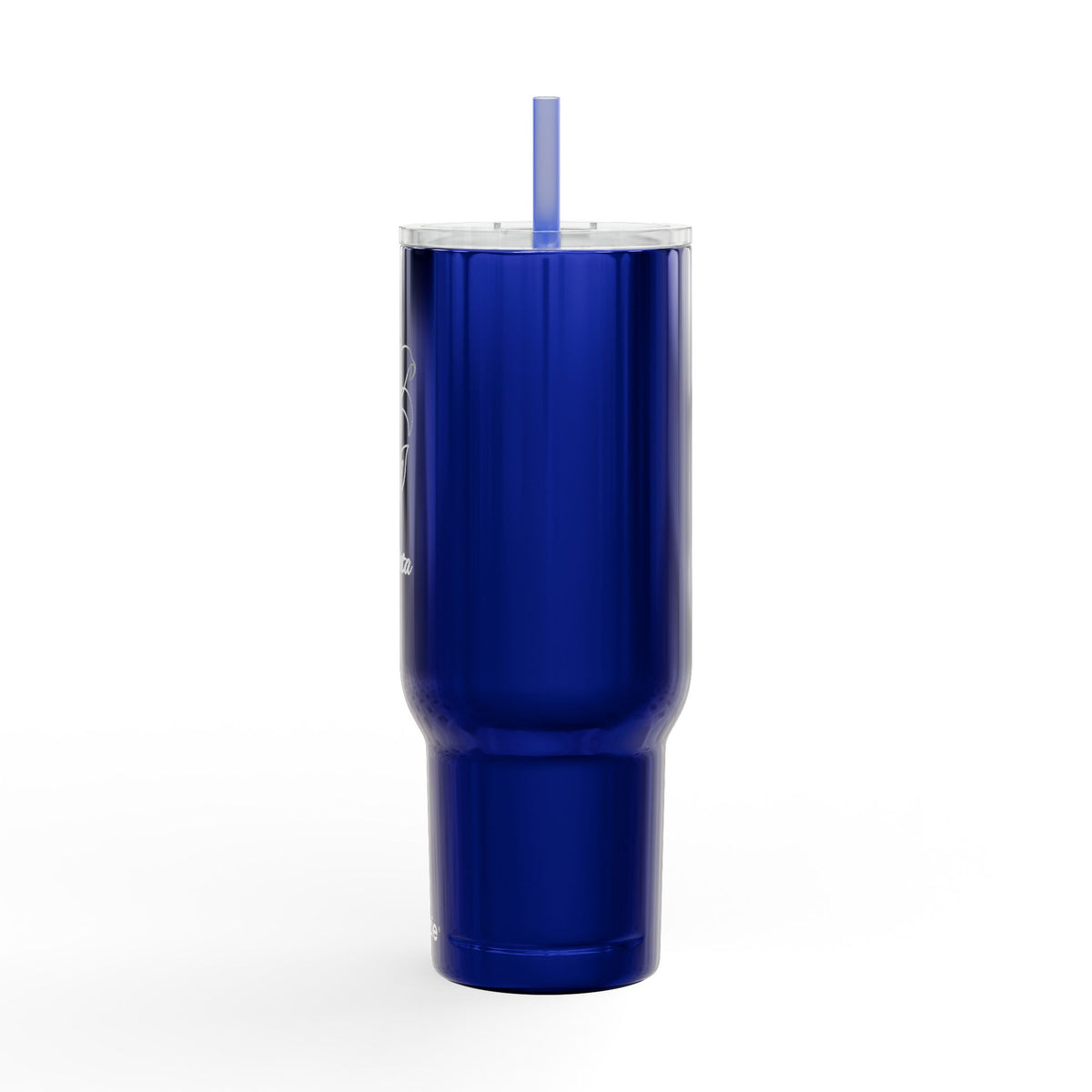 Engraved 40oz Insulated Tumbler with Lid — Floral Lily Design, Personalized Name Option
