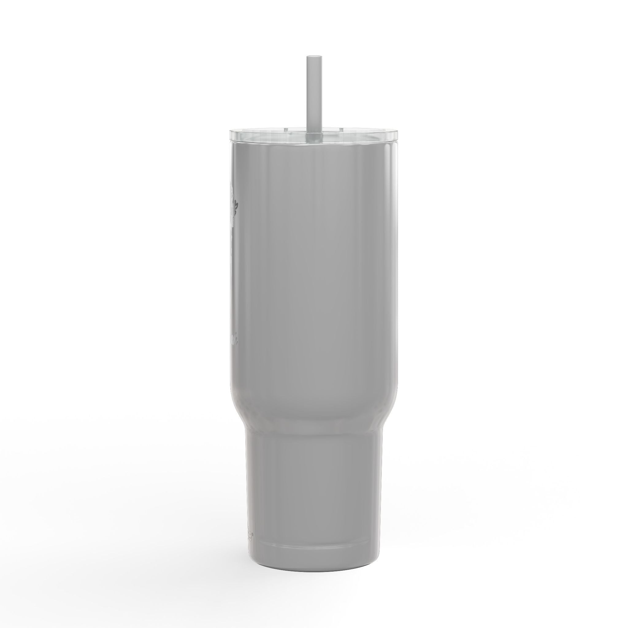 40oz Insulated Tumbler — Engraved Floral 'Valencourt' Travel Cup with Lid & Straw