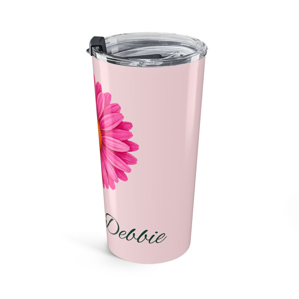 Personalized Pink Daisy Tumbler 20oz | Custom Name Birth Flower Cup | Gift for Her, Mom, or Daughter