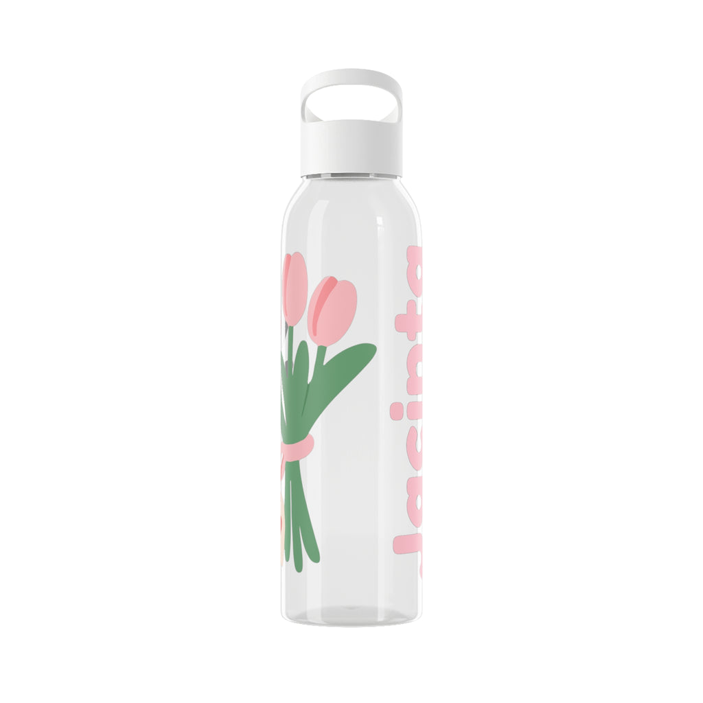 Tulip Bouquet Water Bottle – Pastel Floral 'I See Into You' Design