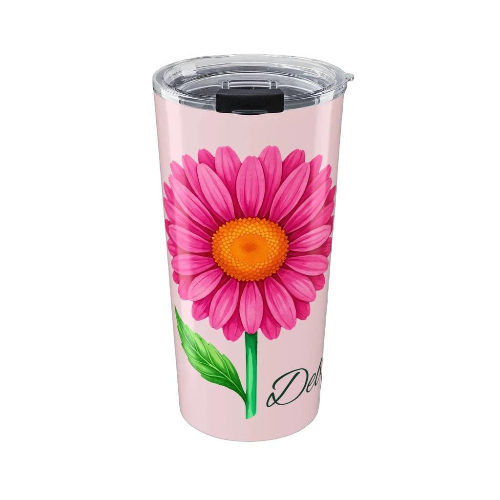 Personalized Pink Daisy Tumbler 20oz | Custom Name Birth Flower Cup | Gift for Her, Mom, or Daughter
