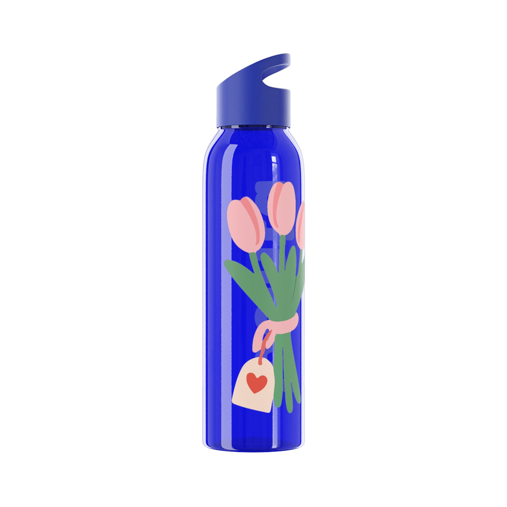 Tulip Bouquet Water Bottle – Pastel Floral 'I See Into You' Design