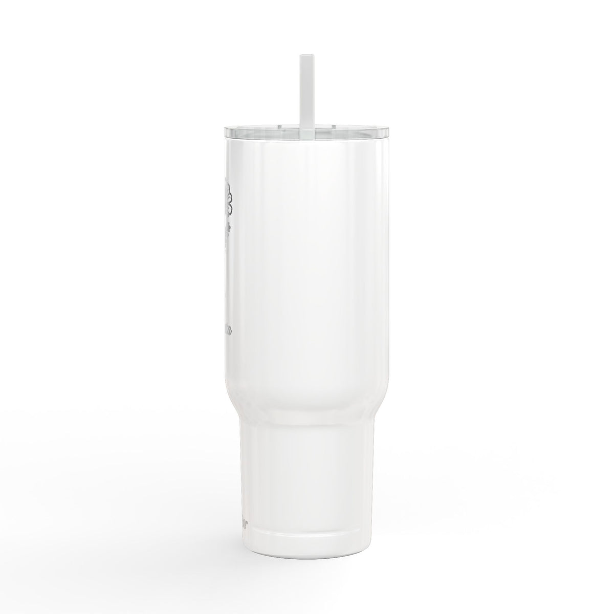 40oz Engraved Tumbler with Handle – Floral Bouquet "Forever" Insulated Travel Mug