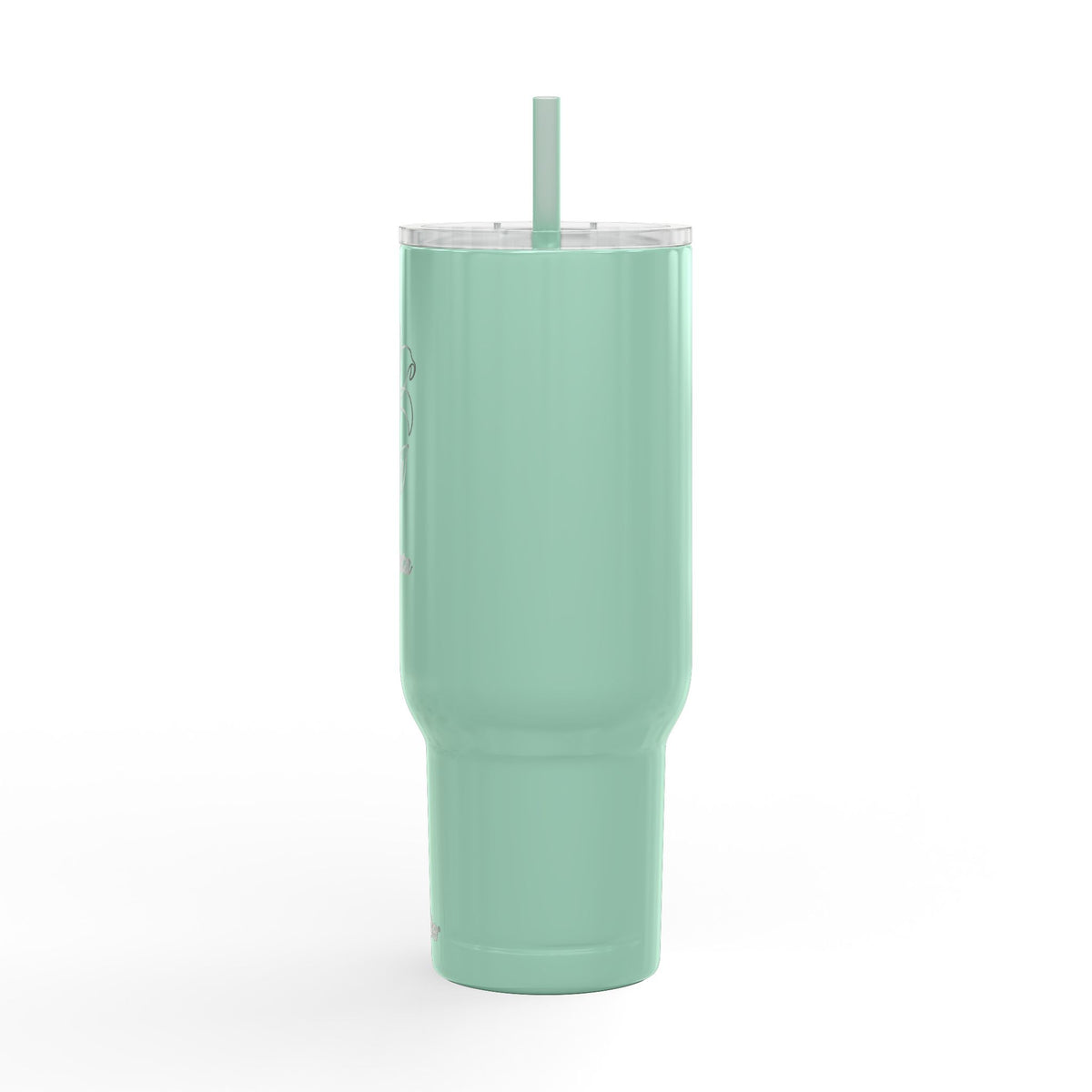 Engraved 40oz Insulated Tumbler with Lid — Floral Lily Design, Personalized Name Option