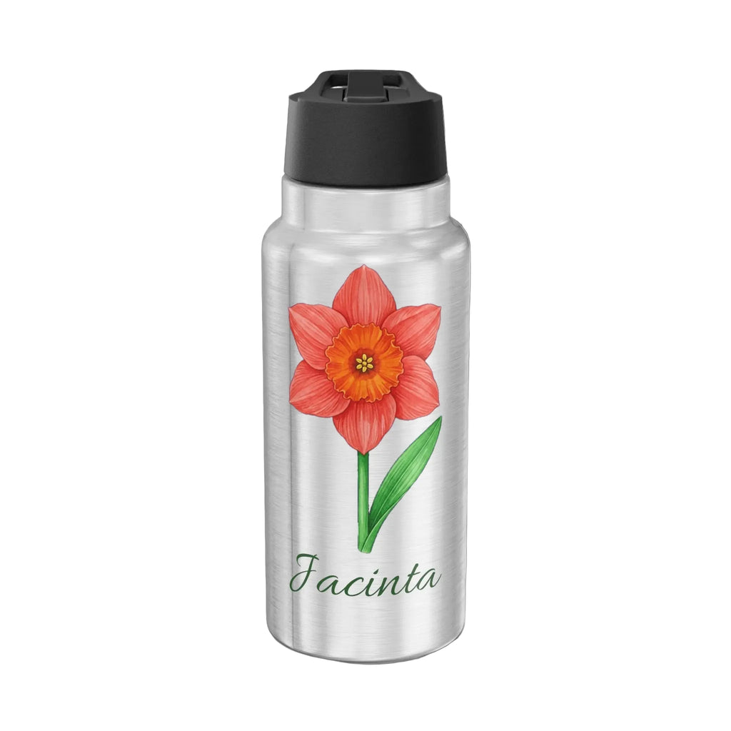 Personalized Birth Flower Tumbler 32oz | Custom Name Daffodil Design | Gift for Daughter, Teen Girl, or Yourself