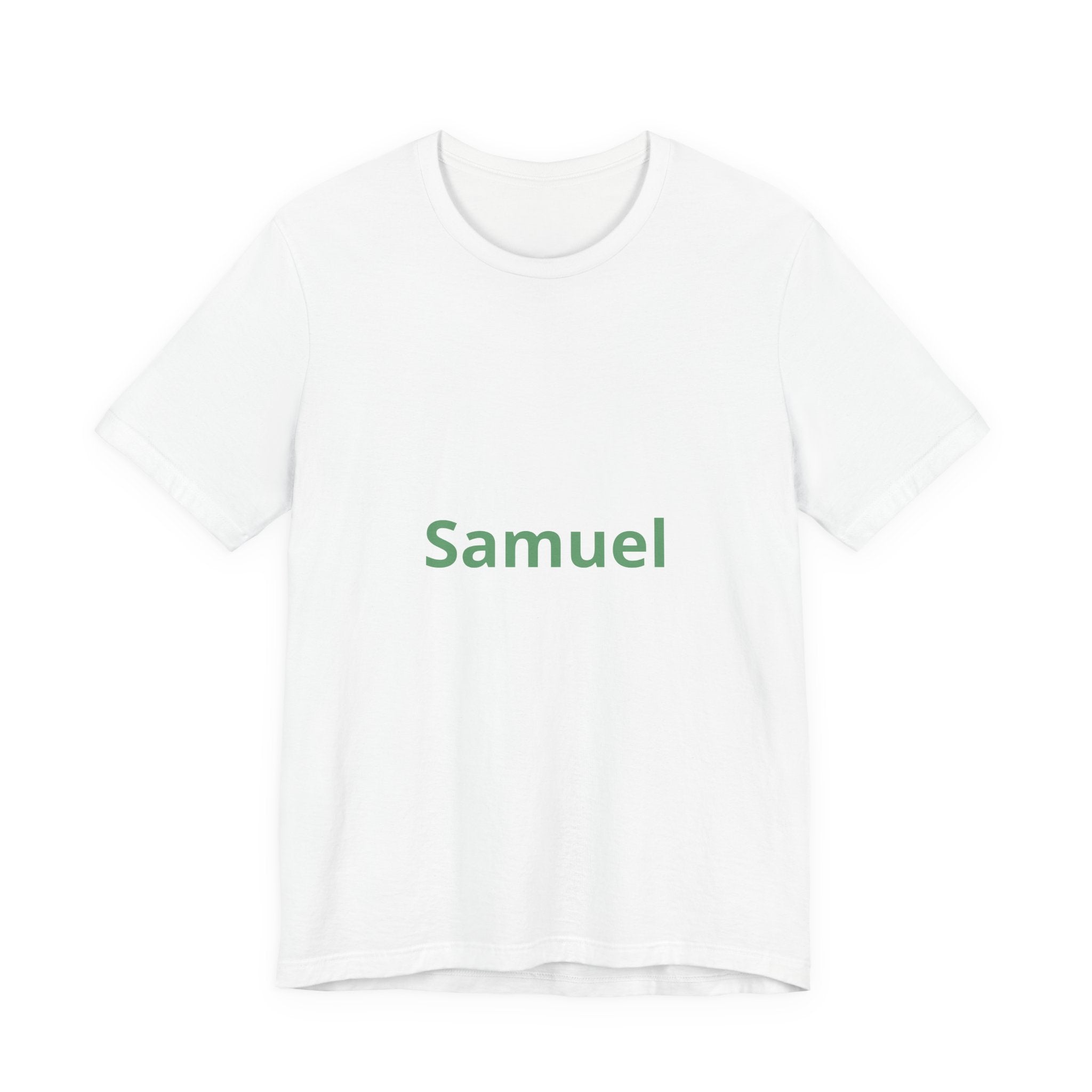 Name Tee — "Samuel" Personalized Minimalist White T-Shirt