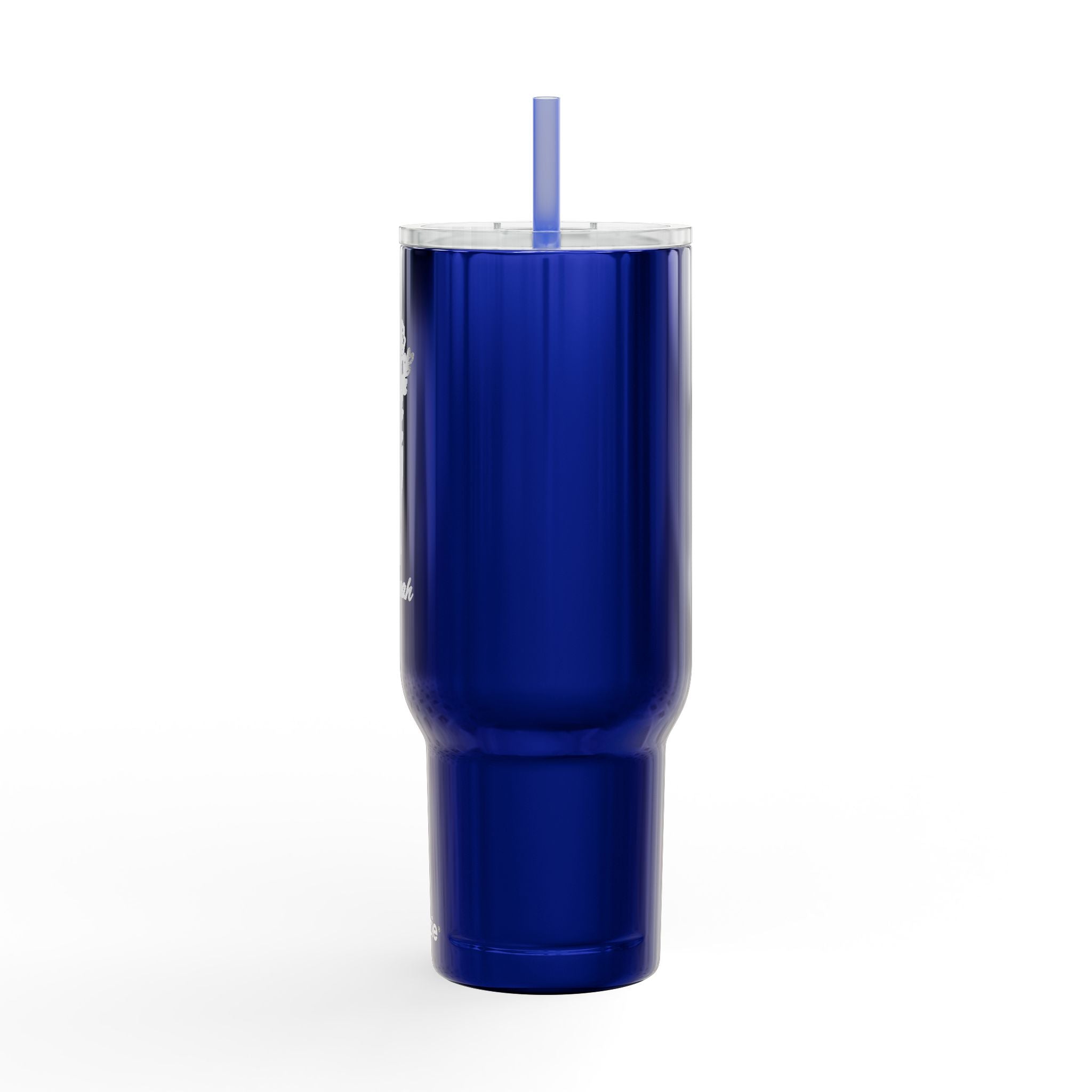 40oz Insulated Tumbler — Engraved Floral 'Valencourt' Travel Cup with Lid & Straw