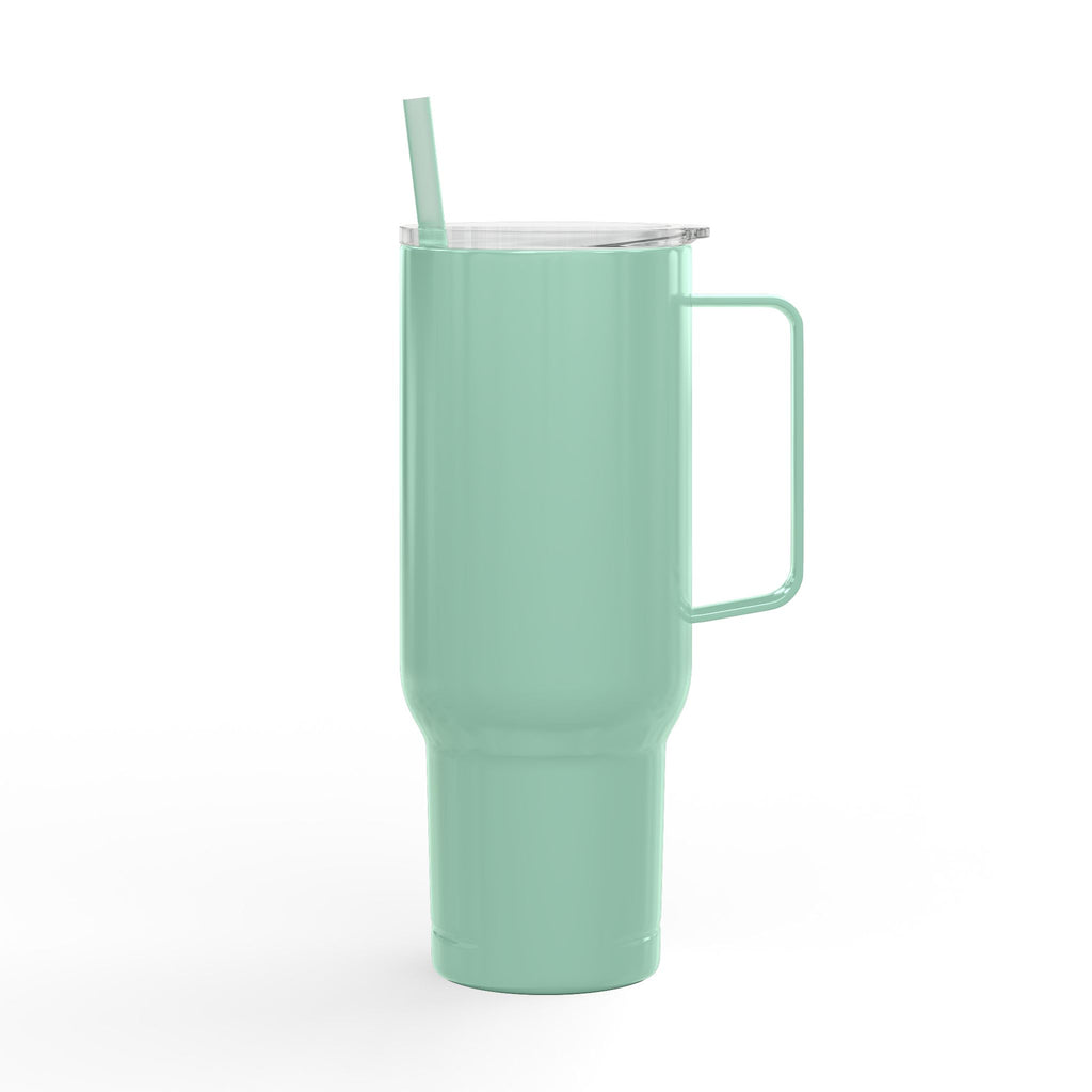 40oz Engraved Floral Tumbler with Lid — Personalized Insulated Travel Cup
