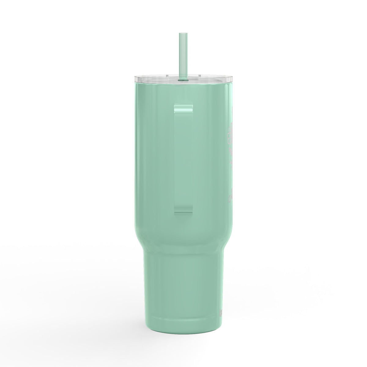 40oz Engraved Tumbler with Handle – Floral Bouquet "Forever" Insulated Travel Mug