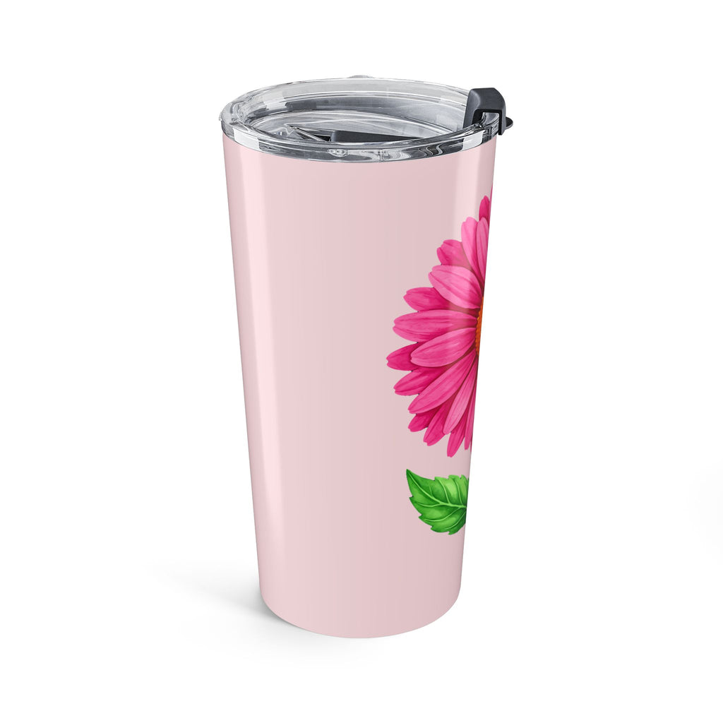 Personalized Pink Daisy Tumbler 20oz | Custom Name Birth Flower Cup | Gift for Her, Mom, or Daughter