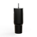 40oz Insulated Tumbler — Engraved Floral 'Valencourt' Travel Cup with Lid & Straw