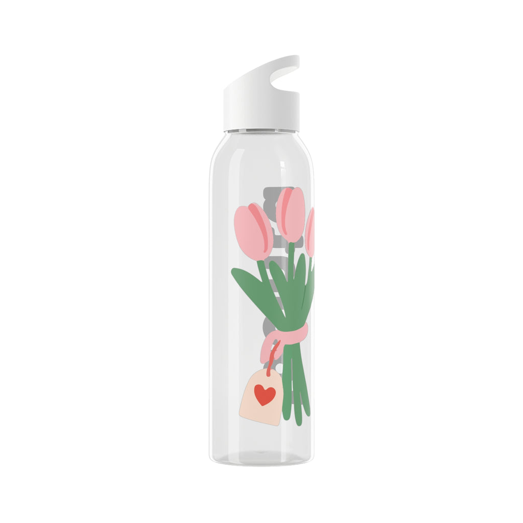 Tulip Bouquet Water Bottle – Pastel Floral 'I See Into You' Design