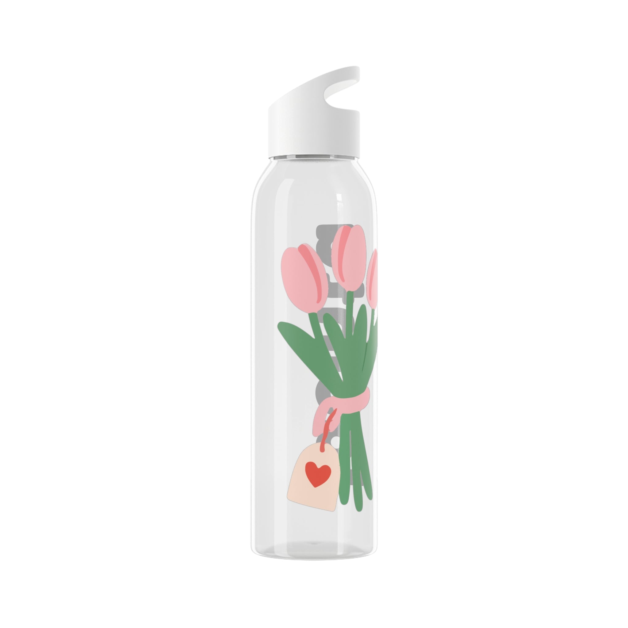 Tulip Bouquet Water Bottle – Pastel Floral 'I See Into You' Design